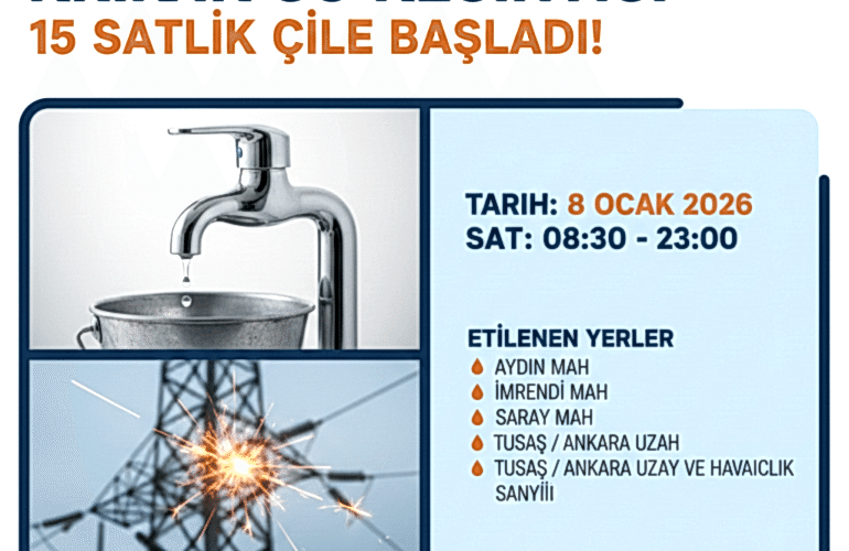 KAHRAMANKAZAN'DA GENİŞ KAPSAMLI SU KESİNTİSİ: 15 SAATLİK KESİNTİ YAŞANIYOR